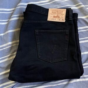 Iron Heart 634S-B 21oz Black Overdyed Straight Cut Jeans Size 40x34